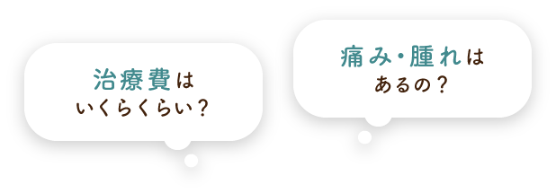 治療費はいくらくらい？痛み・腫れはあるの？
